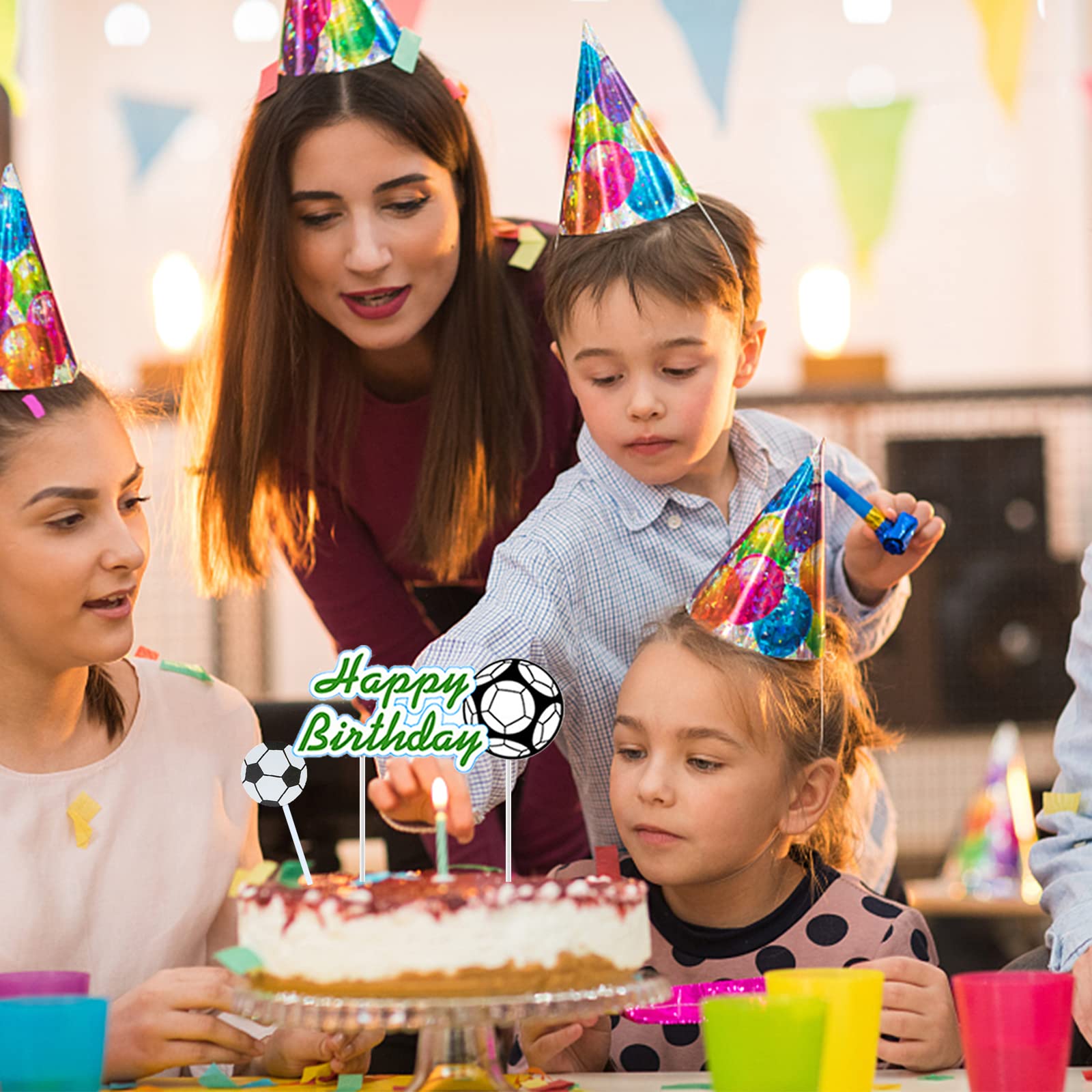 37 Pezzi Decorazione Torta Football, Decorazione per Torta da Calcio per Bambini, Decorazioni per Feste di Calcio, Adatte per la Decorazione di Feste di Compleanno, Baby Shower, Decorazioni per Torte