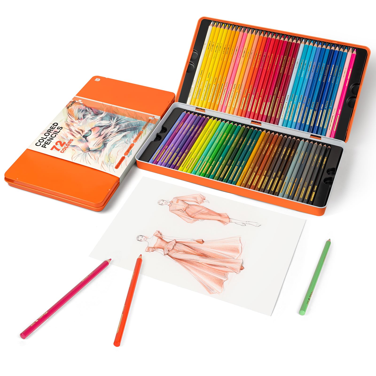 Woomer Premium Colored Pencils: Single-piece Available, 3.8mm Durable Artists Soft Core, 72 Colors