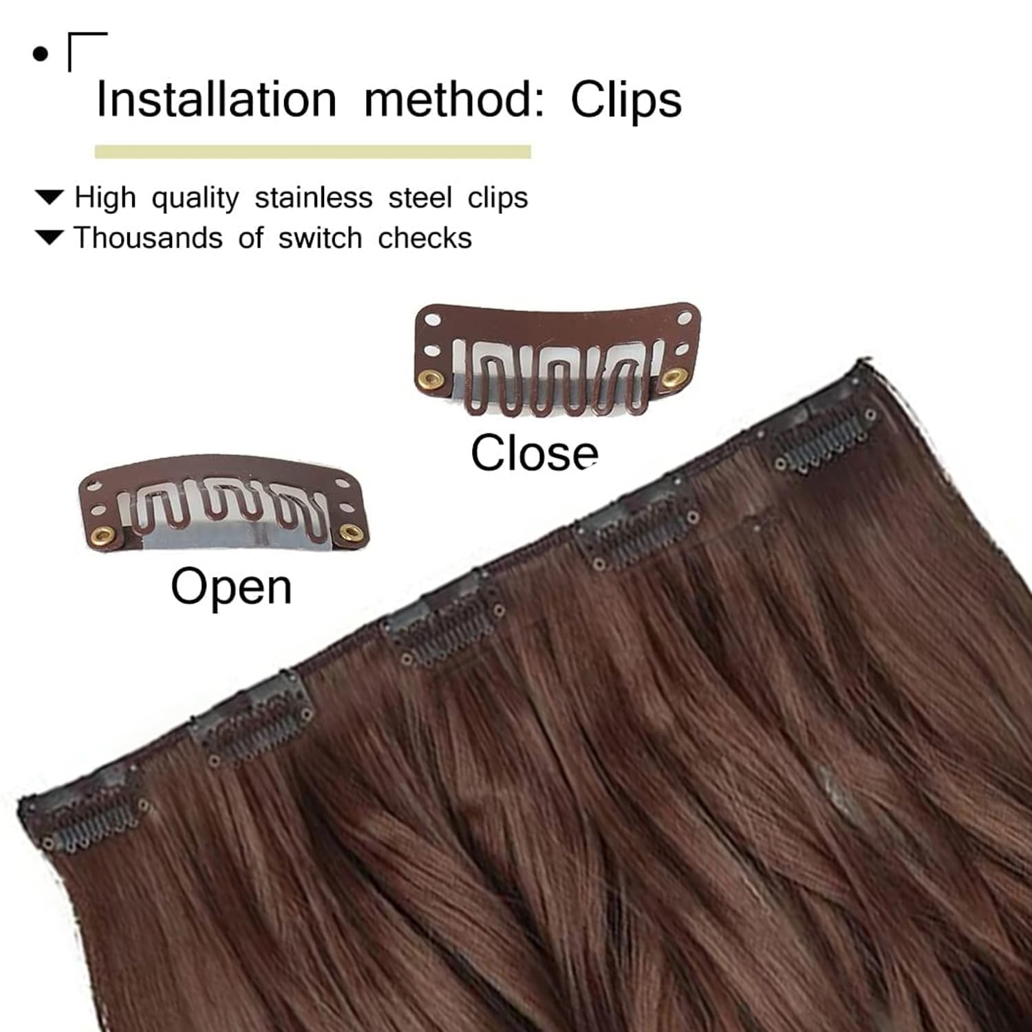 PRAVRAJYA Women Hair Extension Full Head Wig 22 Inch Synthetic Hair Pieces with 5 Clip Wig Cheap Fluffy & Not Tangled Women and Girls (Light Brown) 2