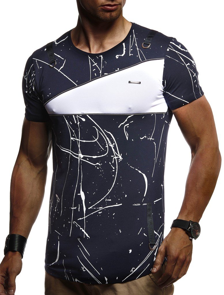 Leif Nelson men's summer t-shirt crew neck slim fit cotton proportion modern men's t-shirt crew neck hoodie sweatshirt short sleeve long LN920