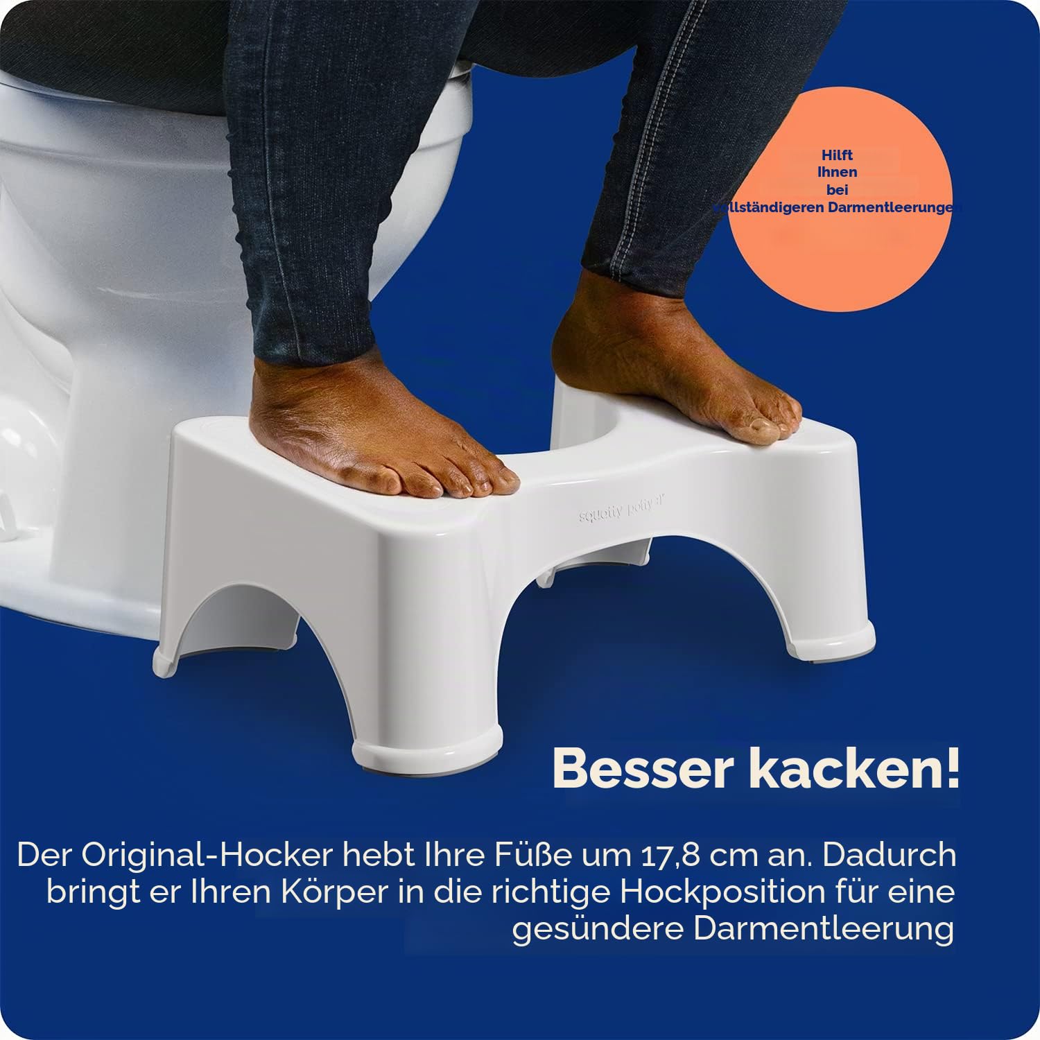 Squatty Potty Original Badezimmer Toilette Schemel, 7-Zoll Höhe, Weiß