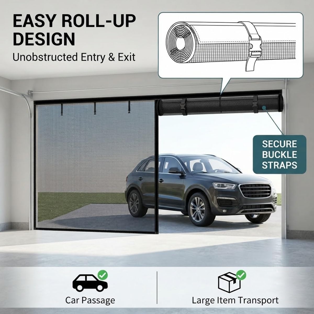 Rideau Moustiquaire Magnétique pour Garage, sans Perçage | Moustiquaire Aimantée Porte Fenêtre en Fibre de Verre, Moustiquaire Chat avec Fermeture Automatique(Blanc,488x274cm)
