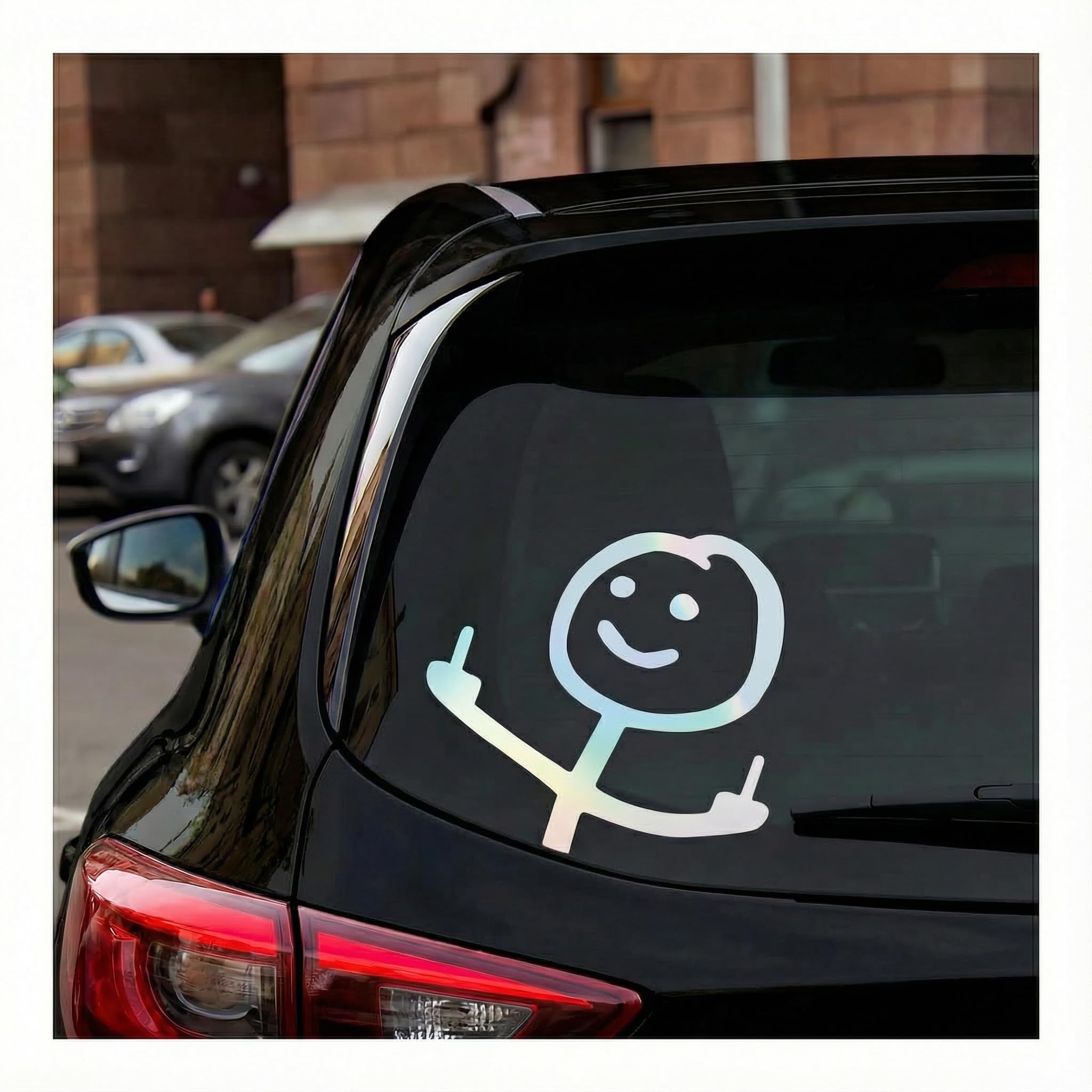 4 Pièces Doigt D'honneur Autocollants Voiture, Stickers Voiture en Vinyle, Decoration Voiture Accessoire de Fenêtre de Voiture pour Pare-Brise, Pare-Chocs, Vitres de Voitures (Multicolore)