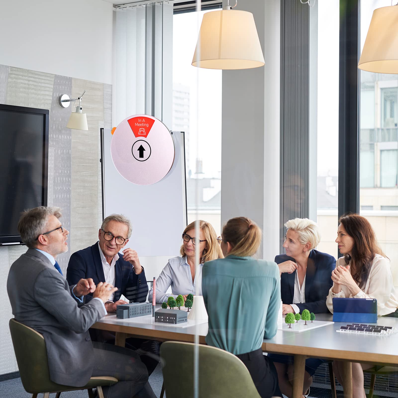 Büro-Türschild mit 6 Optionen, Aufschrift Do Not Disturb, Please Knock, In a Meeting, Will be Back Quick, 15.2 cm