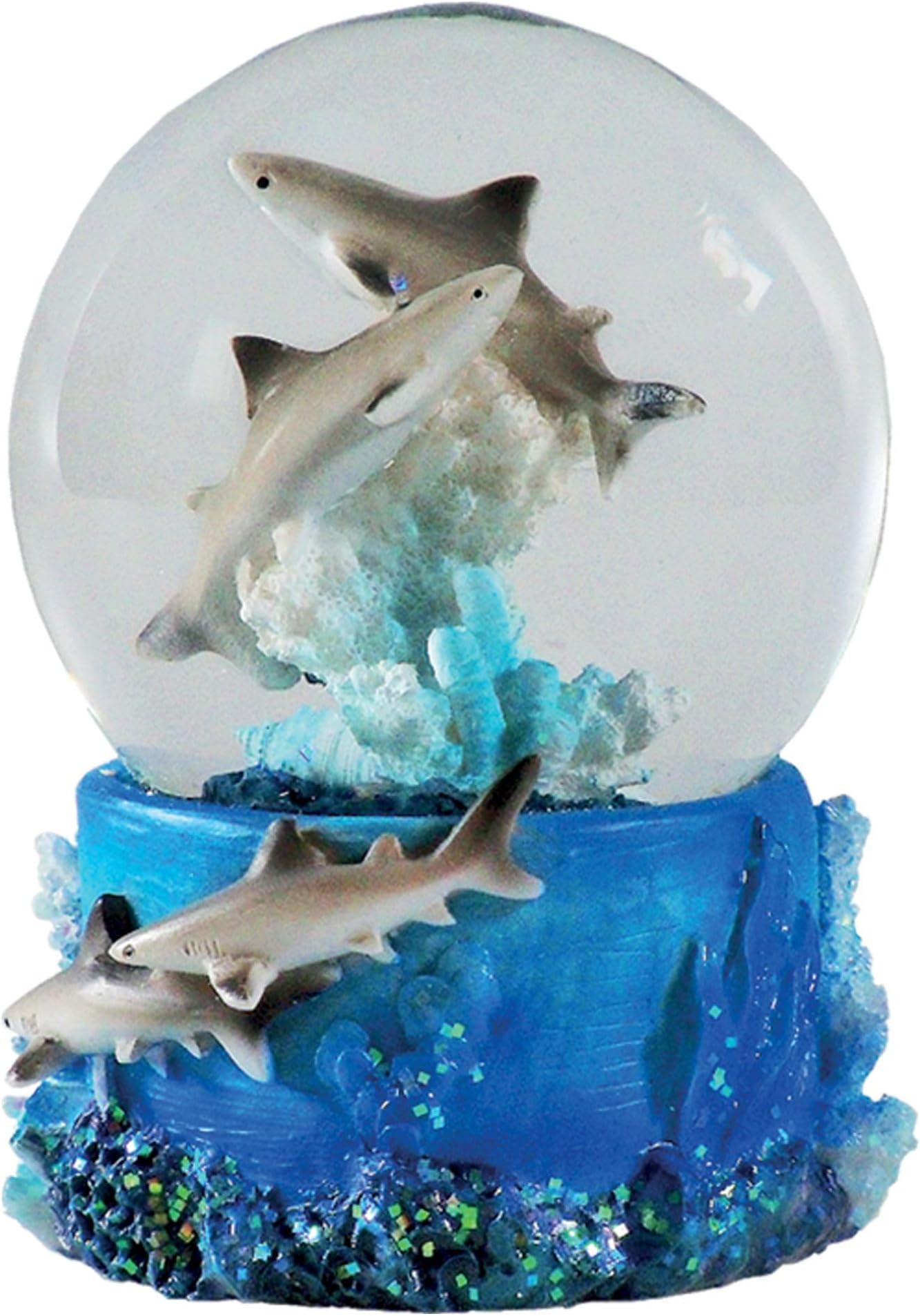 Deluxebase Water Globe - Shark . Shark Snow Globe with Resin Figure and Moulded Base. Great Home Decoration, Ornaments and Gifts