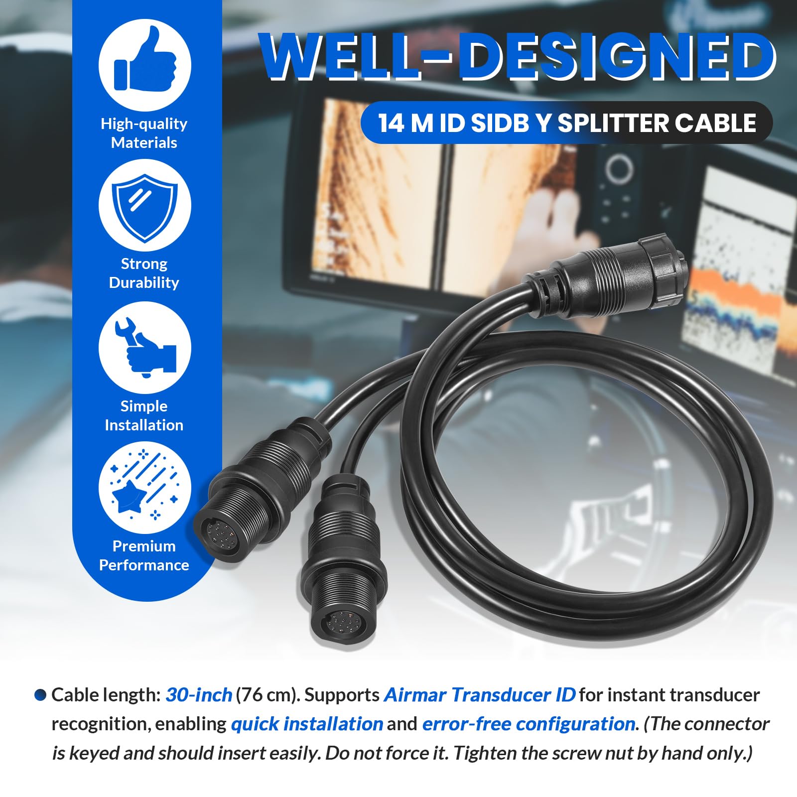 Amazon | 14 M ID SIDB Yスプリッターケーブル 720111-1 Humminbird