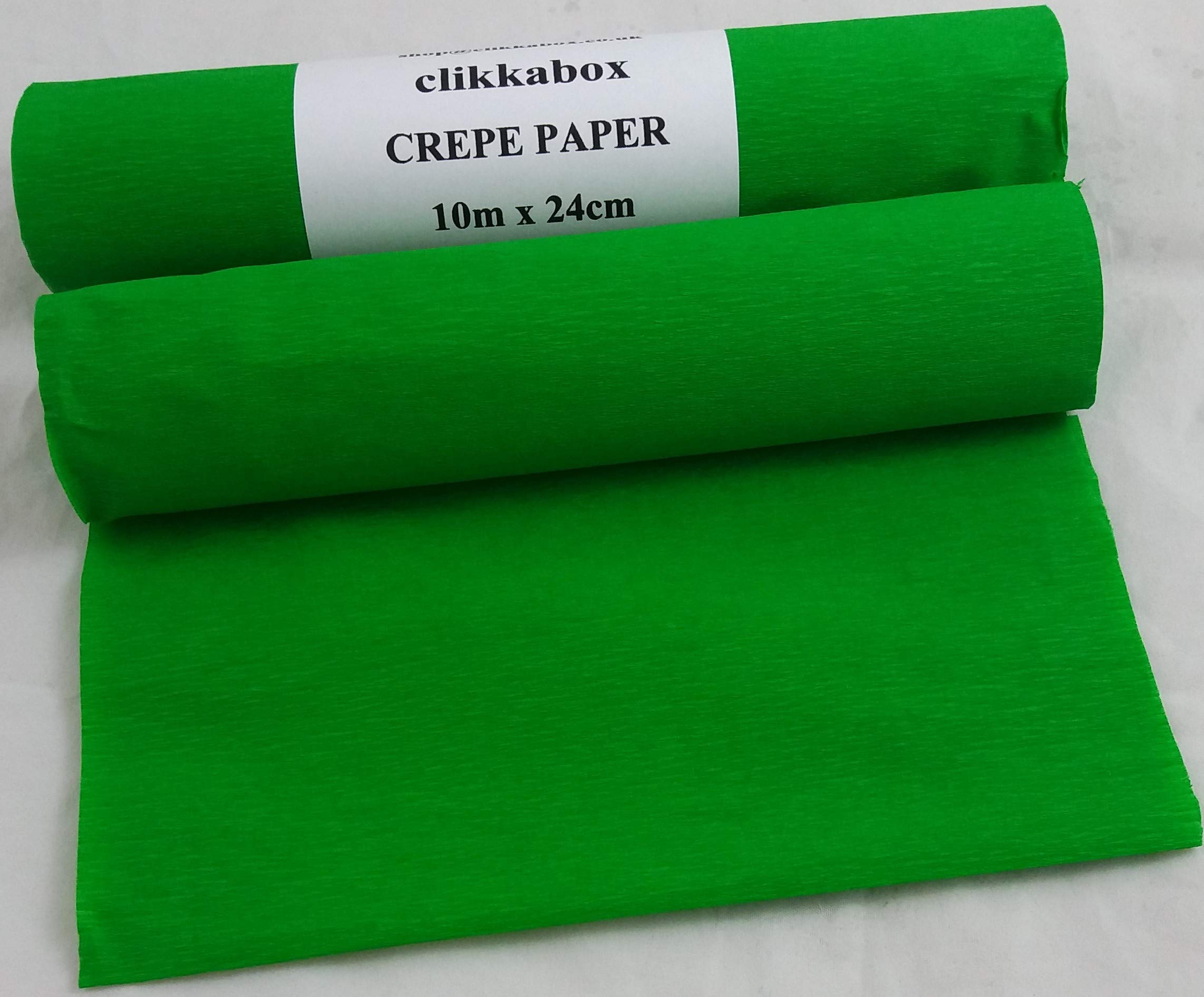 C61LG 2 Light Green Crepe Paper Rolls 24cm (9.5") x 10metres