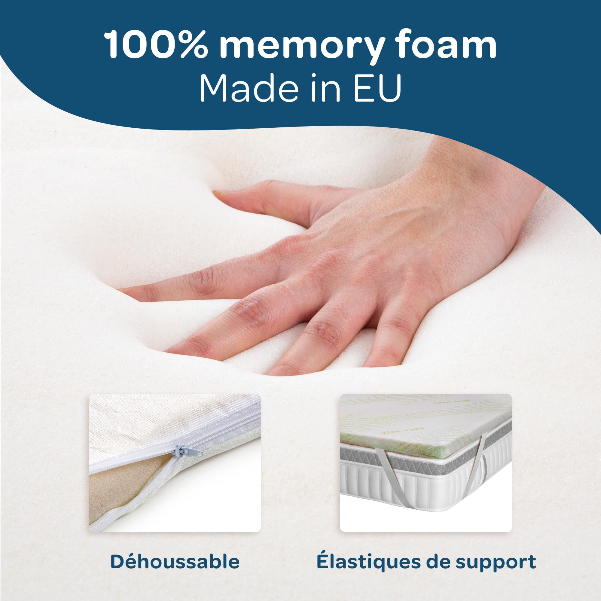 Surmatelas 140x190 - TOP CONFORT - Sur matelas en mousse froid
