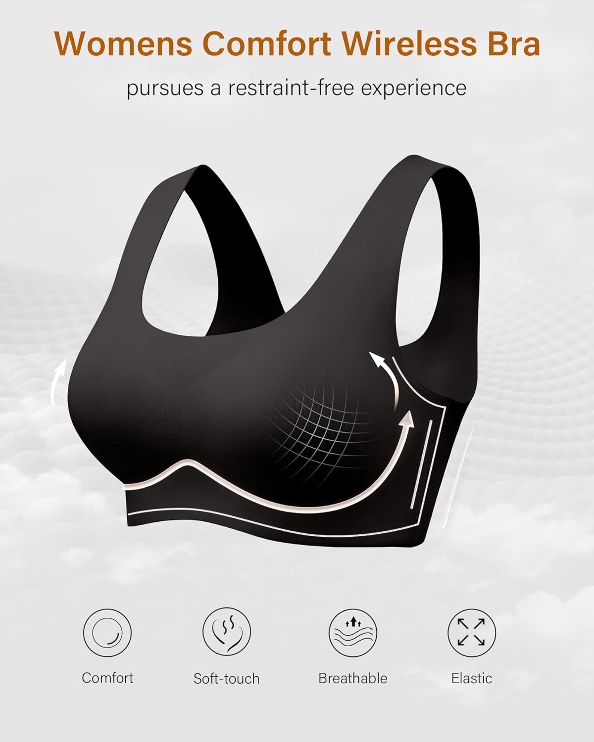 Wireless Bras for Women No Underwire Seamless Full Coverage T-Shirt Pullover Sleep Bra Comfort Lounge Bralette - Image 3
