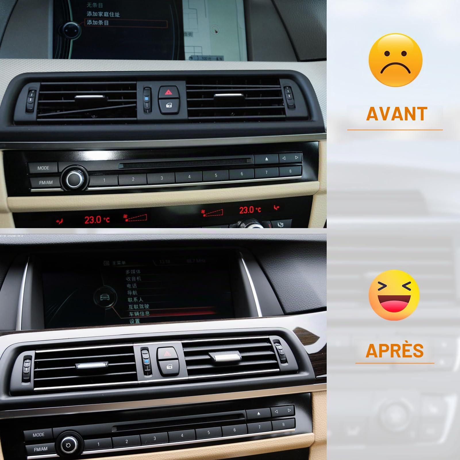 Grille de Ventilation Compatible avec bmw Série 5 F10 F11 Grille Aeration Avant F10 F11 520 523 525 528 530 535 550 2010-2016 (Model B)