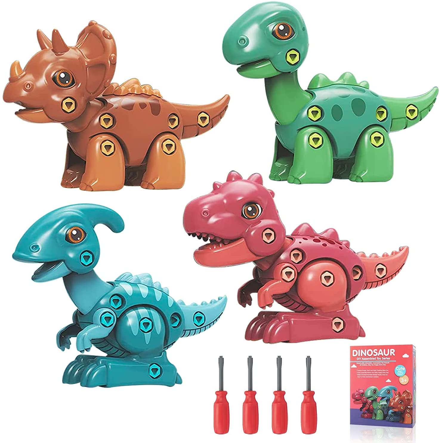 Dinosaur Toys, Take Apart Dinosaur Toys for Kids, Learning Educational Construction Building Kids Toys, Stem Dinosaur Toy Set Birthday Gifts for Age 3-6Year Old Boys Girls