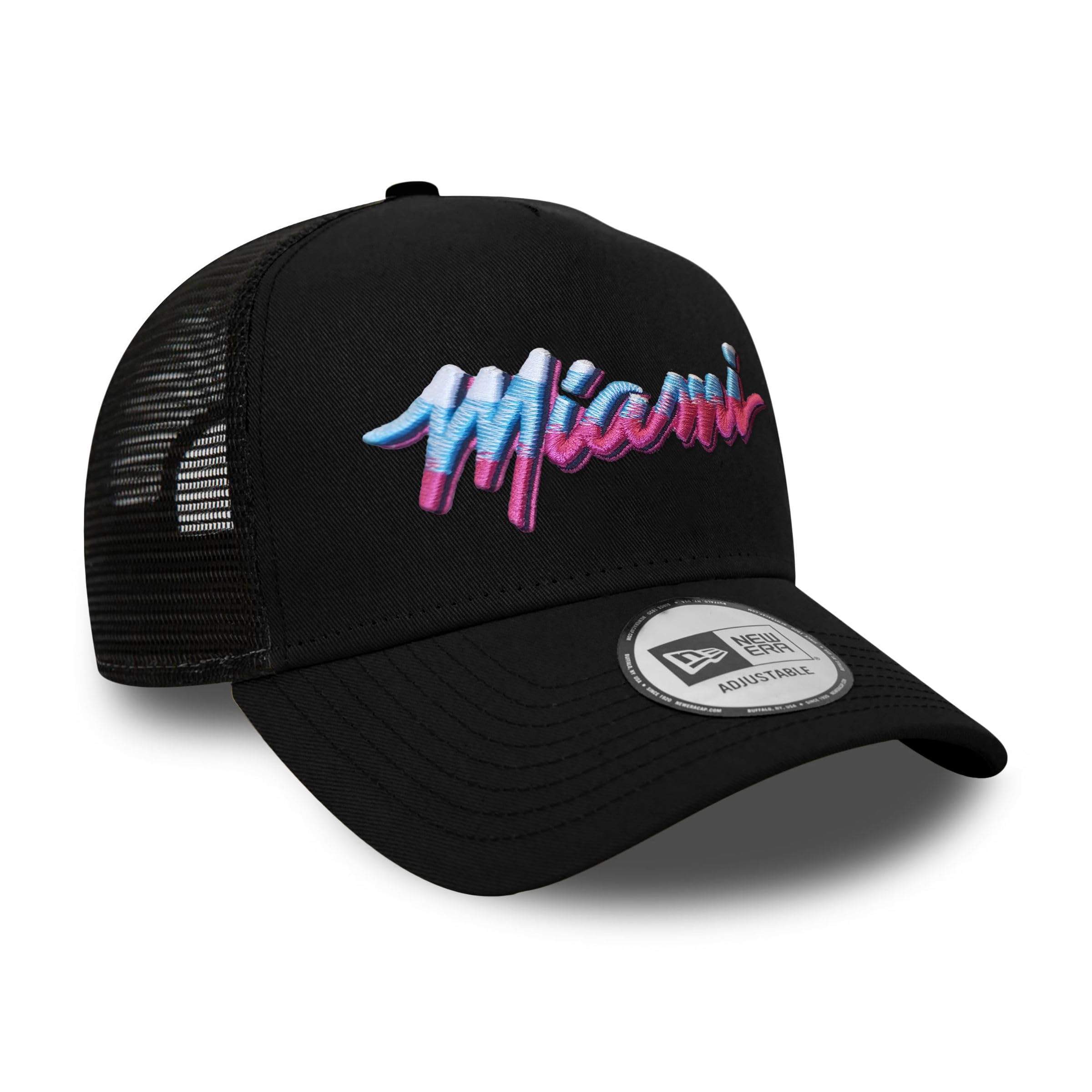 New Era Berretto Unisex Miami Heat Mooser Cuff Pom - Collezione Mooser Edition - Nero, Taglia Unica