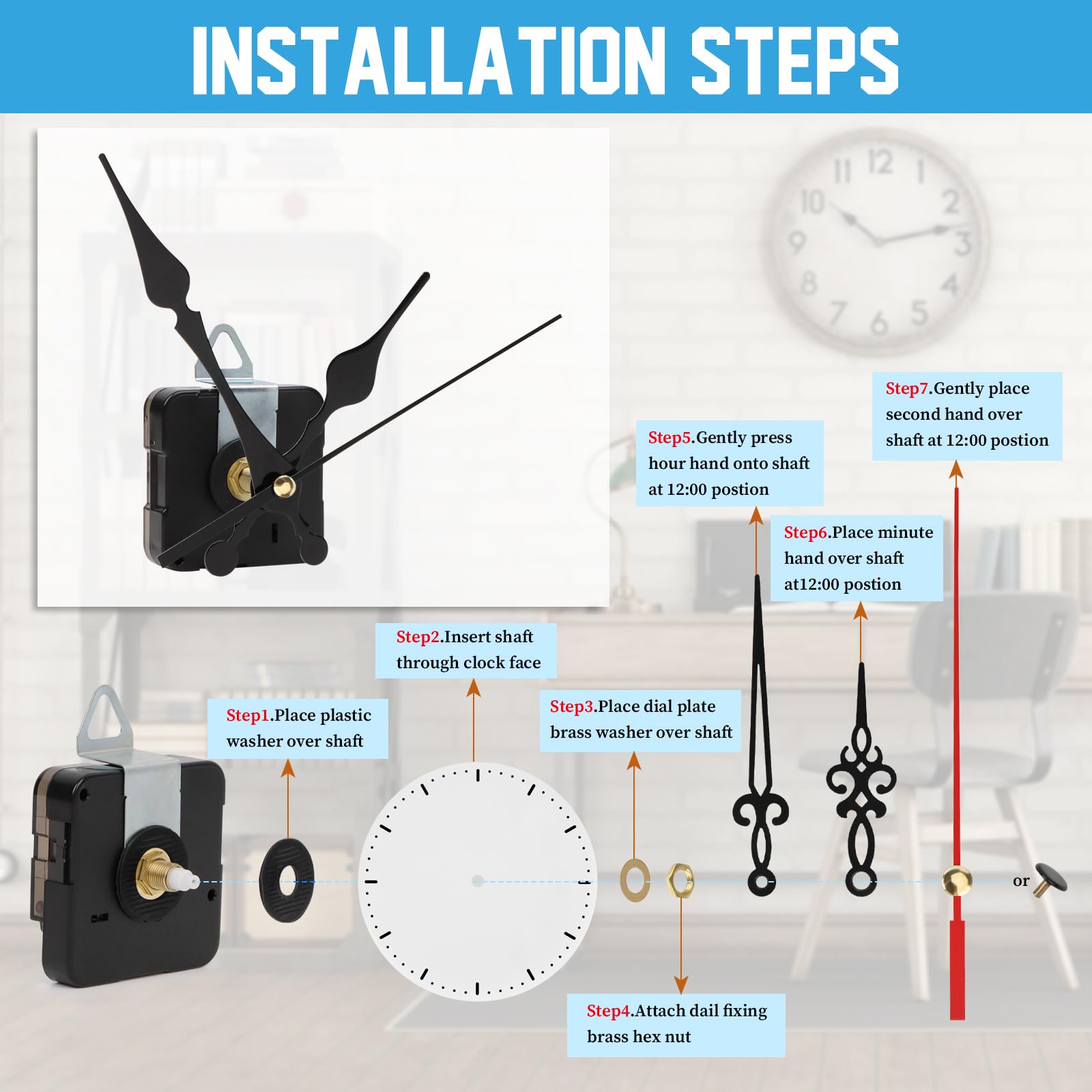Outanaya Kit De Mouvement D'horloge à Monter Soi-même
