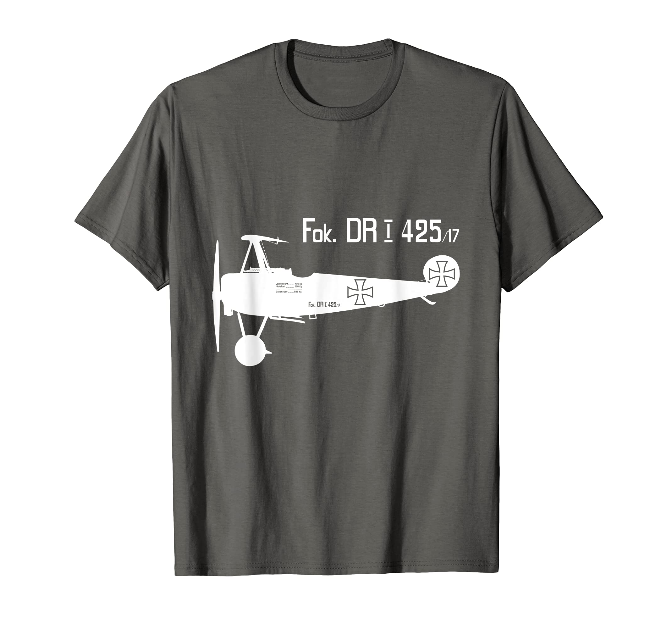 Fokker Triplane Plane GiftWW1 Military Triplane Aircraft Richthofen Plane Fokker DRI T-Shirt