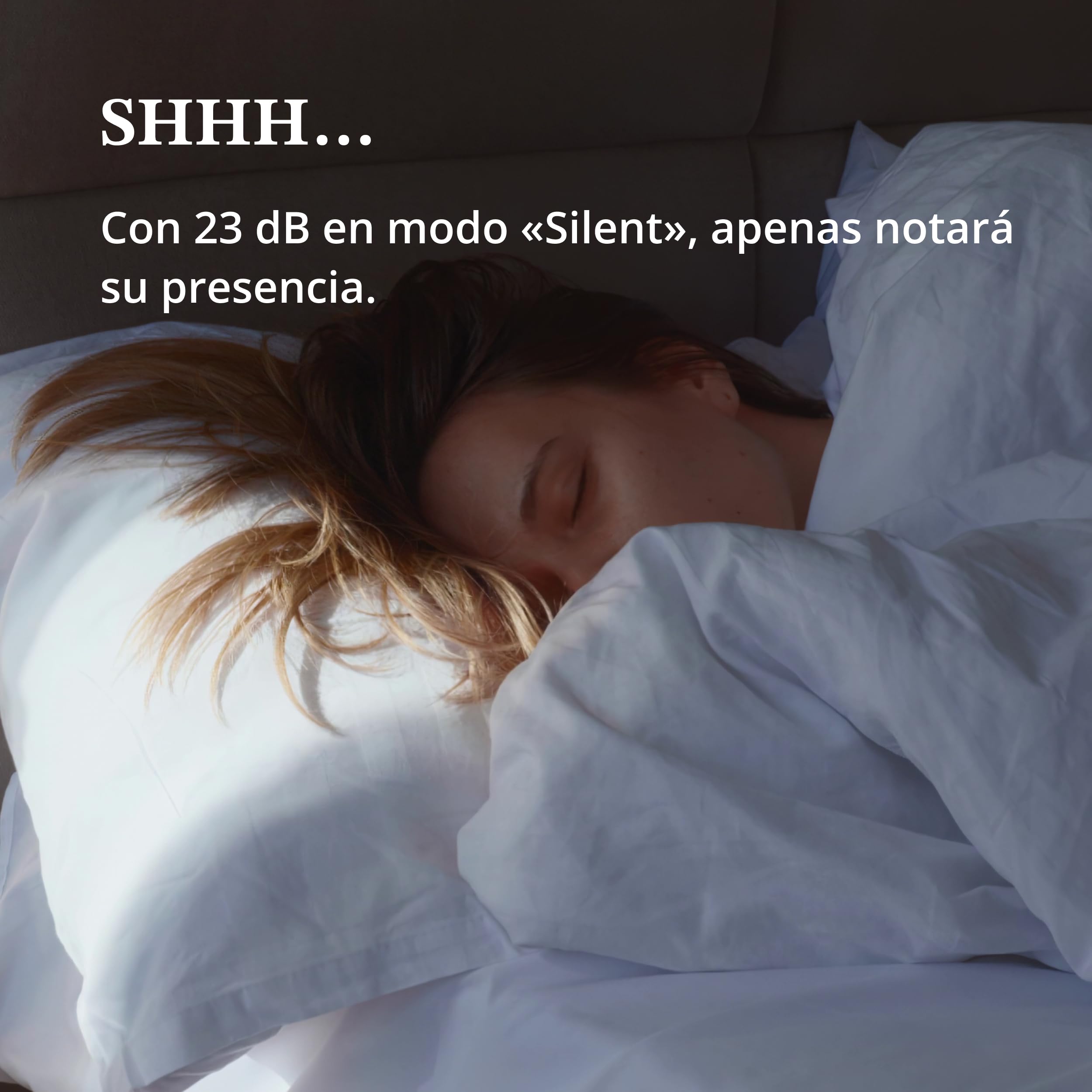 Airthings Renew - Purificador de aire inteligente, modos Silent (23 db), para dormitorios (hasta 49 m2), con filtros HEPA-13 y de carbón, atrapa el 99,97% de las partículas, para alergias