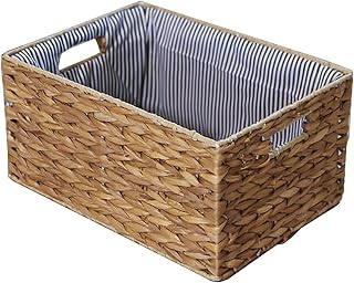 Storage Box/Pastoral Rattan Woven Corn Husk Storage Basket/Clothes Toy Storage Basket Wardrobe Desktop Drawer Storage Box (Color : A)