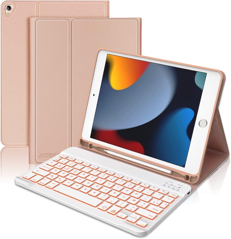 JADEMALL Levehető Bluetooth Billentyűzet Tok iPad 10.2" 9/8/7 Generációhoz - Háttérvilágítású AZERTY Billentyűzet, Rózsaszín
AI: I've creat