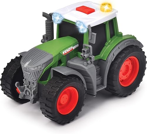 Miniatura 3 de Dickie Toys 203734000, Fendt Tractor con tanque de leche, Fendt Tractor de con rueda libre, luz, sonido y carro con tanque de leche, 10.2 in, a