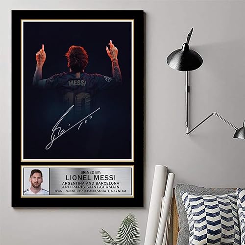 Vista 6 de SUKORI Messi - Póster Messi firmado (8) para dormitorio, estética, 12 x 18 pulgadas, sin marco Unframe-style-2