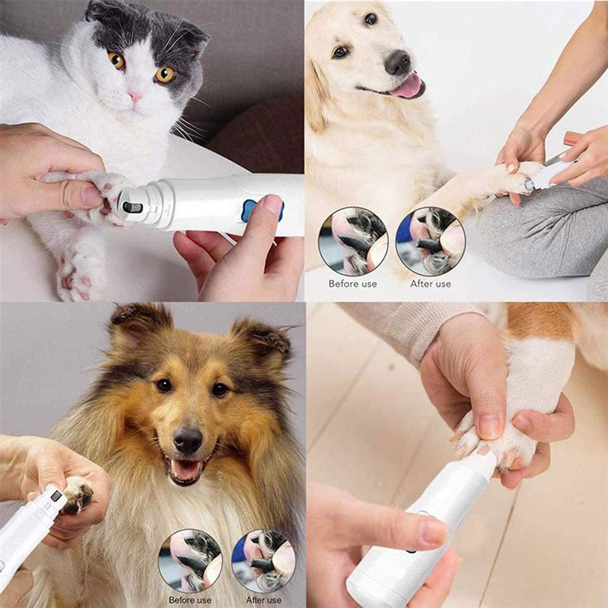 Clippers de Clavo para Perros, Amoladora de Clavo para Perros Molde de Clavo eléctrico recortador de Clavo portátil para Pata indoloro para pequeños Perros Grandes y Gatos