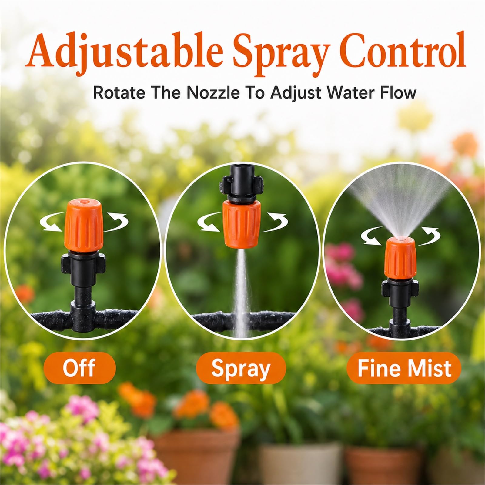 Impianto Irrigazione Giardino,Nebulizzatore per Terrazza Esterno,Kit Irrigazione A Goccia,Wear-Resistant,for Gardens,Greenhouses,Balconies,And Vegetable Gardens