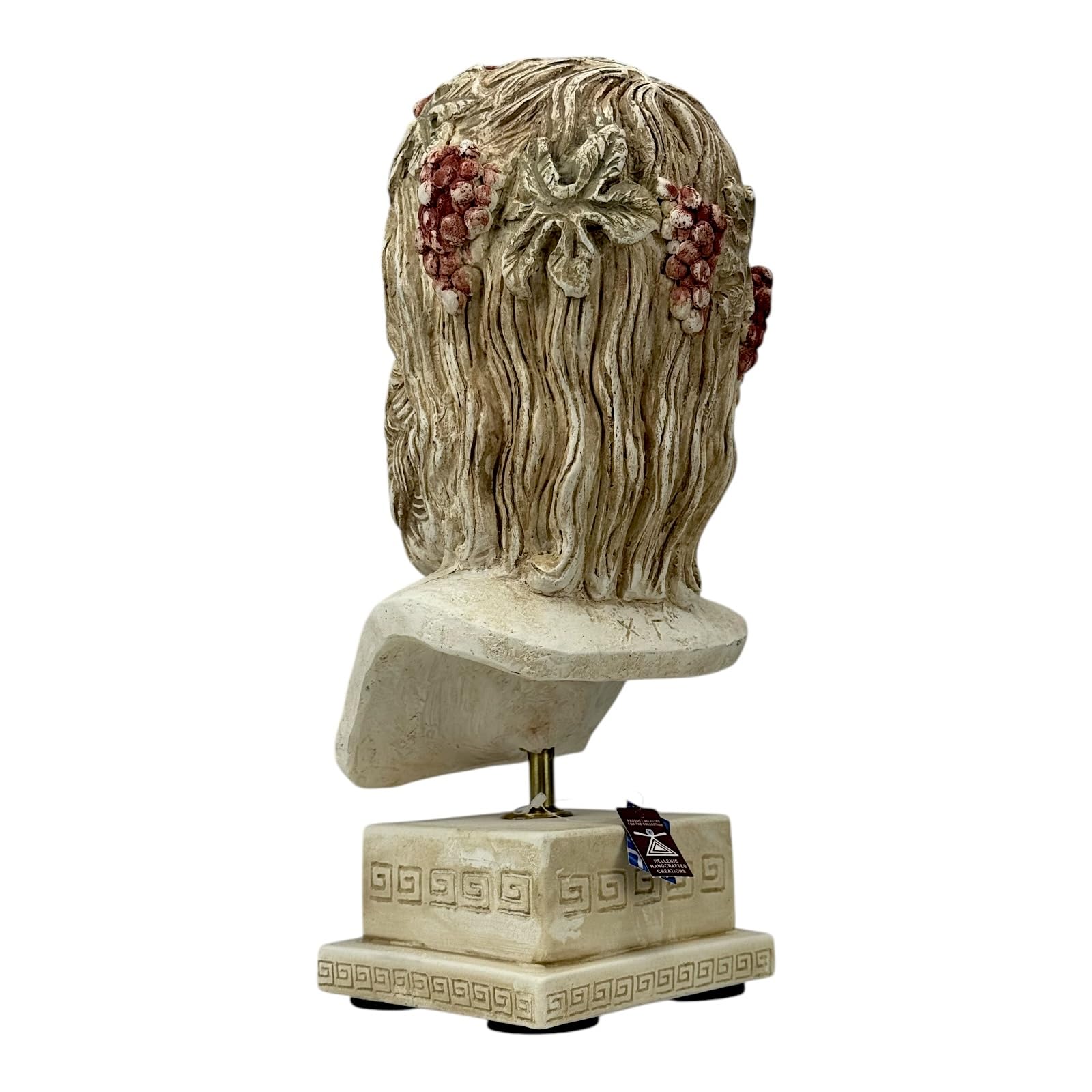 Dionizos Bachus grecki popiersie boga - ręcznie wykonana rzeźba z twardego tynku, 35 cm, klasyczna dekoracja mitologii greckiej