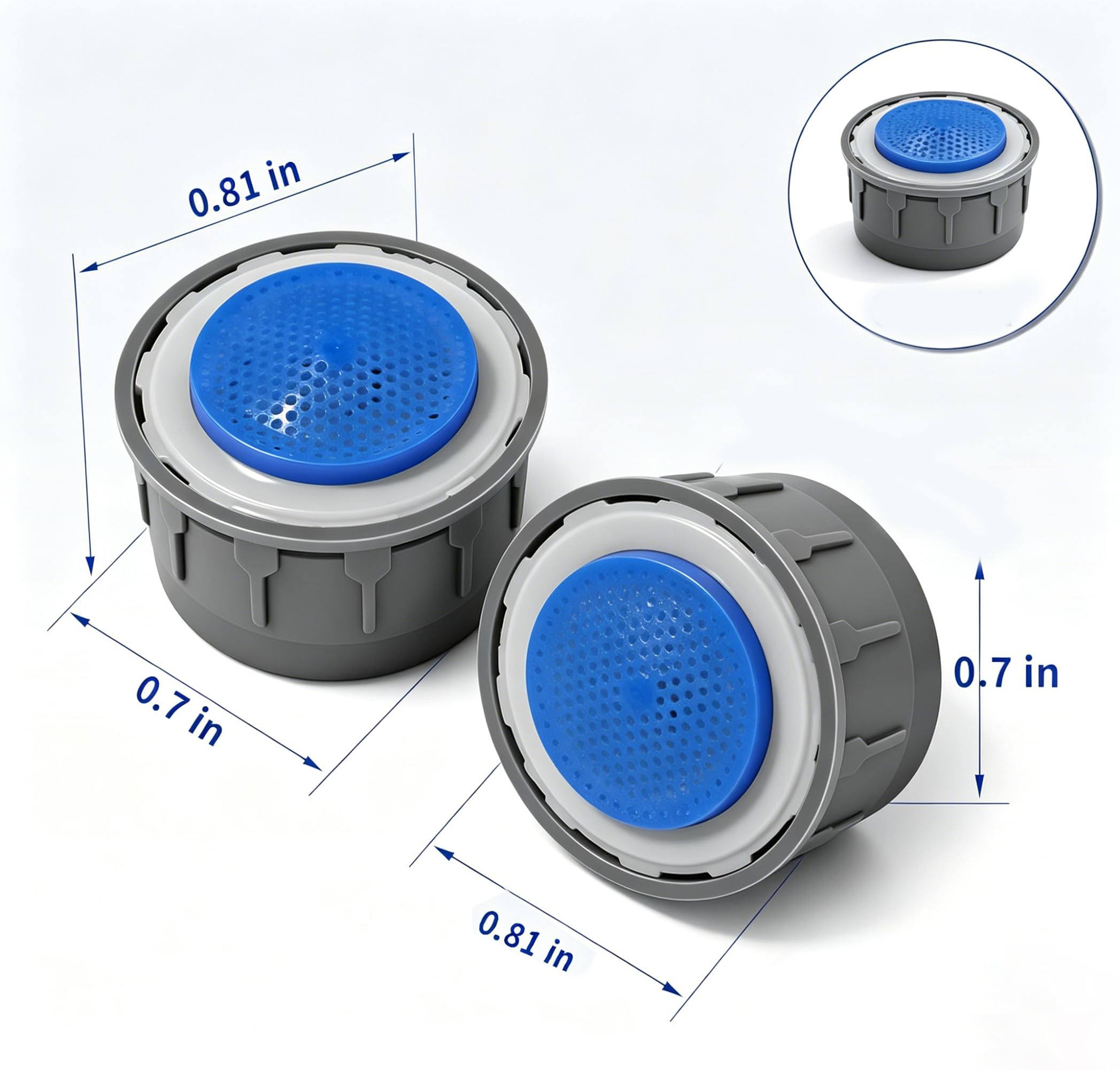 LaWana 116711 Wasserhahn-Luftsprudler für Moen, 1,5 GPM wassersparender Belüftereinsatz, Ersatz für Küchen- und Badezimmerarmaturen, 2 Stück, kompatibel mit Moen 116711 Wasserhahn-Teilen (Blau 116711)