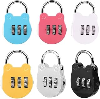 6 Pcs Number Lock, TSA Locks for Luggage, Number Locks for Door Resettable Pin Number Padlock Smart Lock for Bag Small Loc... — Travel Locks