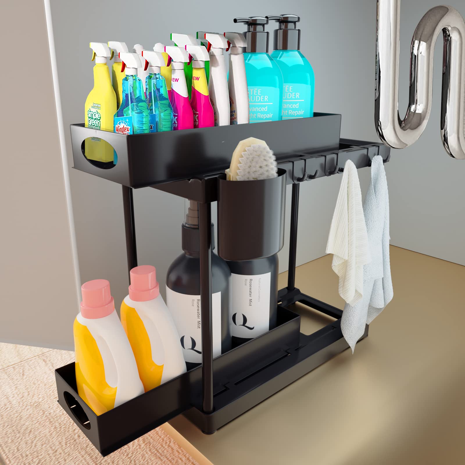 Buy Under Sink Organizers and Storage with 2 Sliding Drawers, Mavivegue