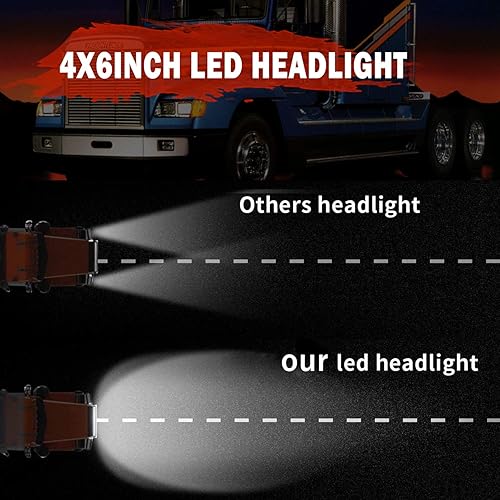 Miniatura 6 de (4 unidades) Faros LED de 4 x 6 pulgadas aprobados por puntos rectangulares de repuesto H4651 H4652 H4656 H4666 H6545