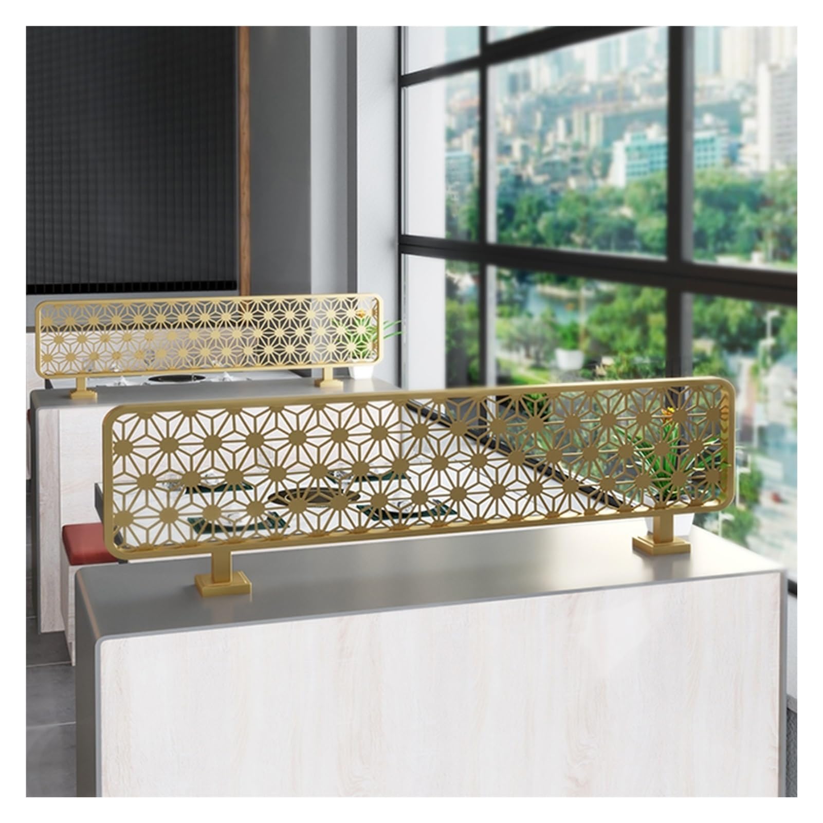 KLGFBDC Gold HOL Iron Art Room Divider - Stylish Decorative Partition for Dining Areas, Restaurants & Offices, Non-Fading, Easy to Install, 80cm Size - Enhance Your Space