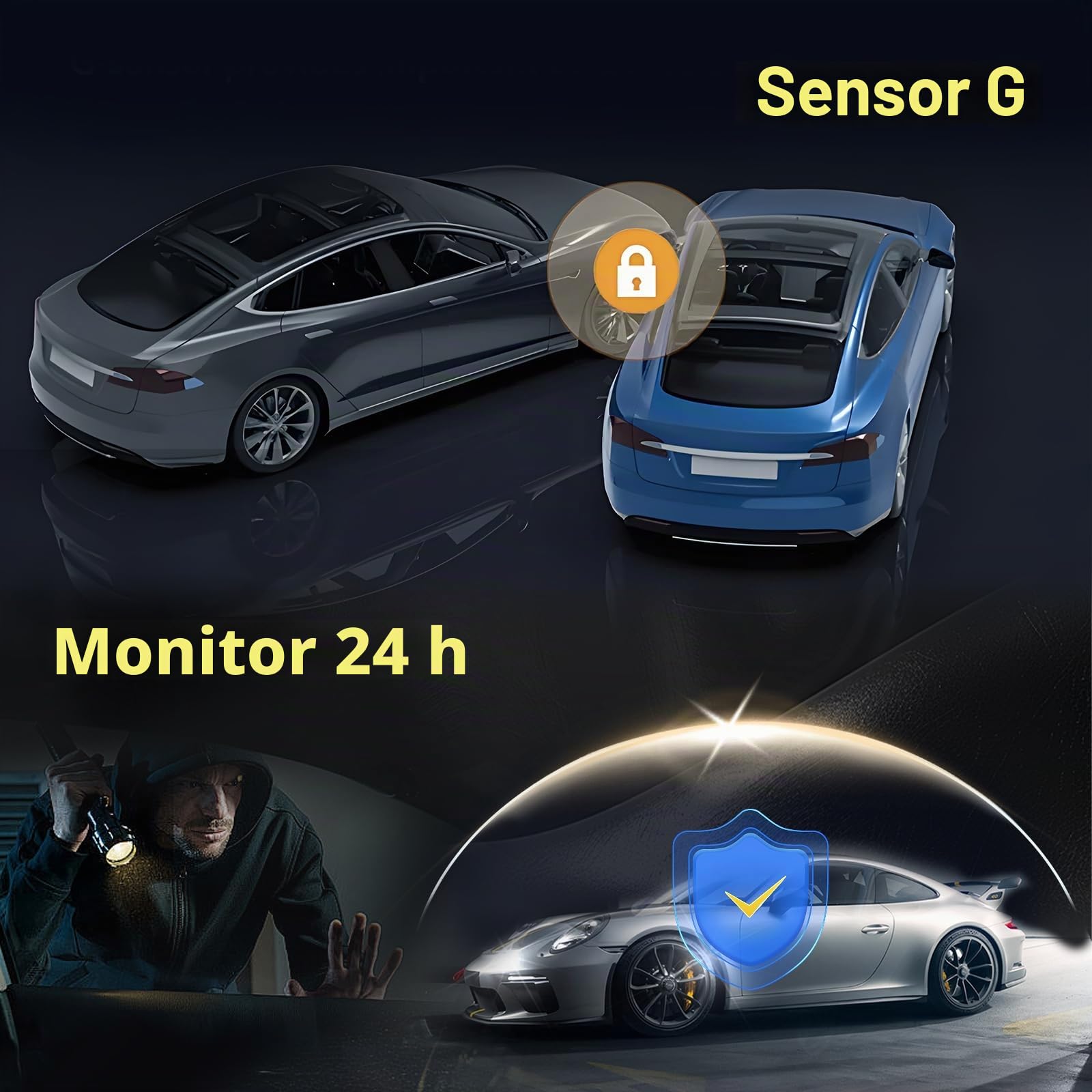 Inefala Grabadora para Coche con cámara Frontal HD 1080P con Pantalla de 3 Pulgadas, 3 cámaras, Sensor G de 4 Canales, detección de Movimiento en Bucle, grabación de 24 Horas, Modo de Aparcamiento