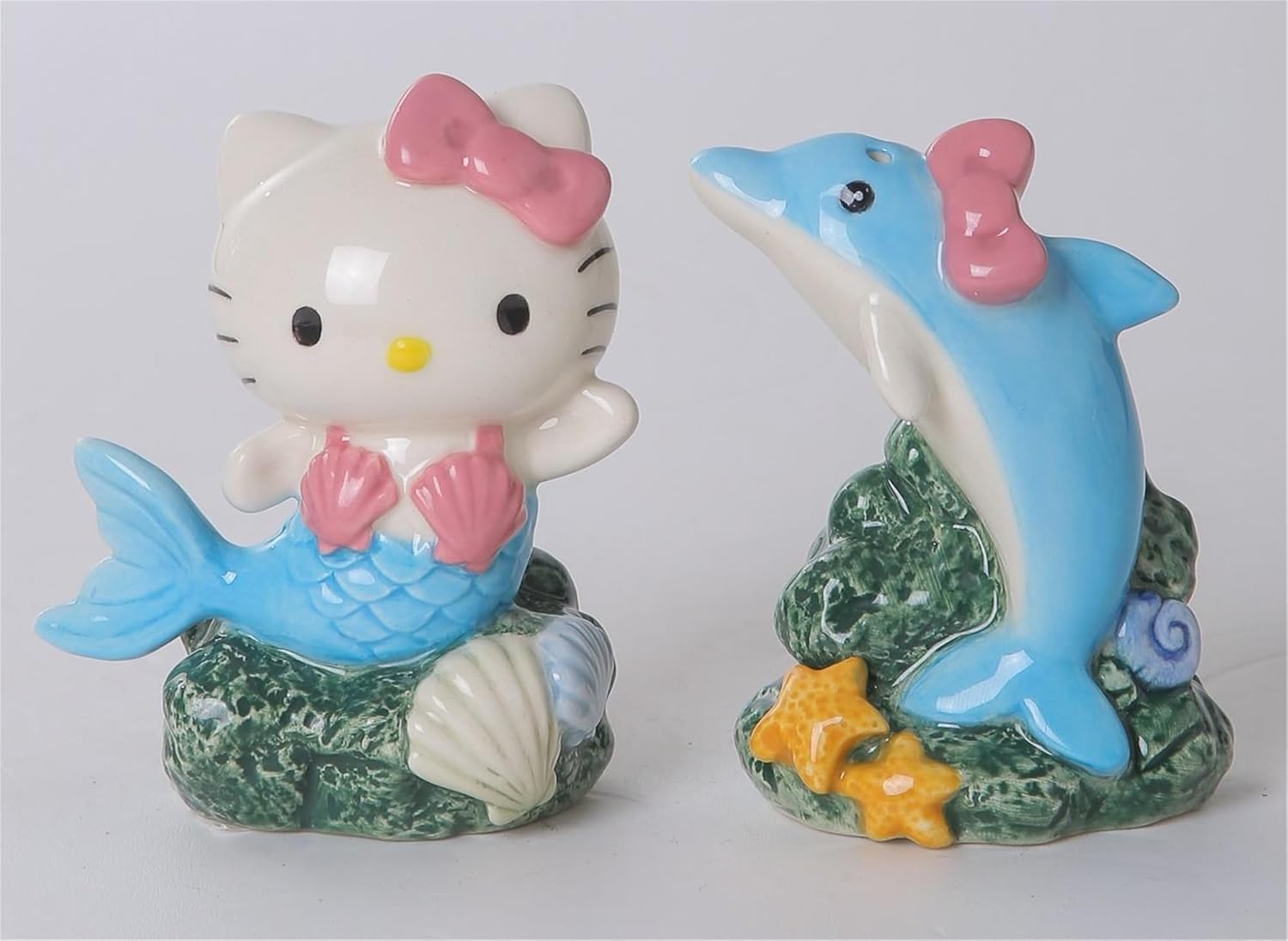 Hello Kitty Cowgirl Salt and Pepper Set, 6.25"L x 2"W x 3.5"H created by Blue Sky Clayworks