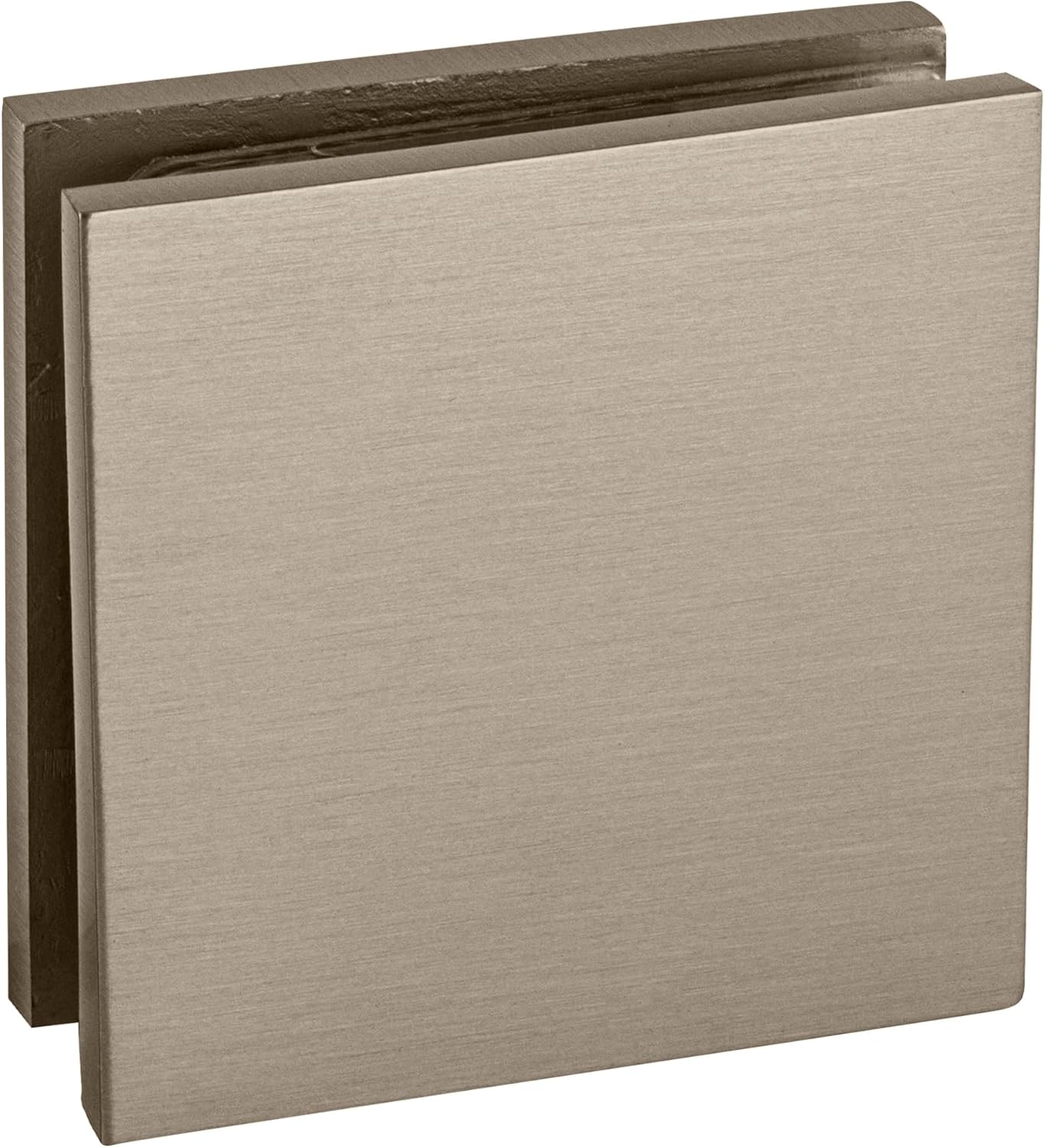 C.R. LAURENCE SGCU1BN CRL Brushed Nickel Square Style Notch-in-Glass Fixed Panel U-Clamp