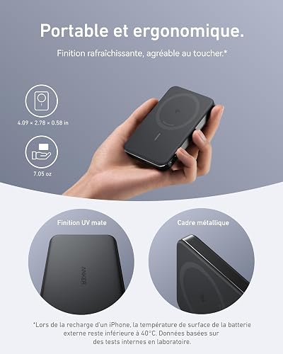 Anker MagGo Batterie Externe MagSafe Certifiée Qi2 15W 10000 mAh - 4
