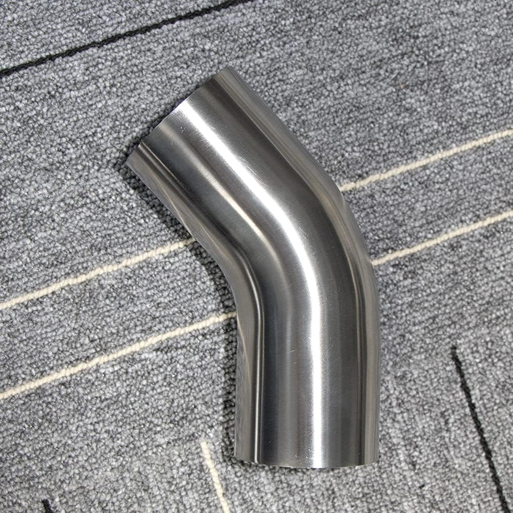 3.5" Stainless Steel Elbow 45° Mandrel Bend Elbow - 14GA /.078" Wall - 2" Legs - SS304 Stainless Elbow for Car Modified Exhaust Elbow Pipe, Pipeline engineering, etc