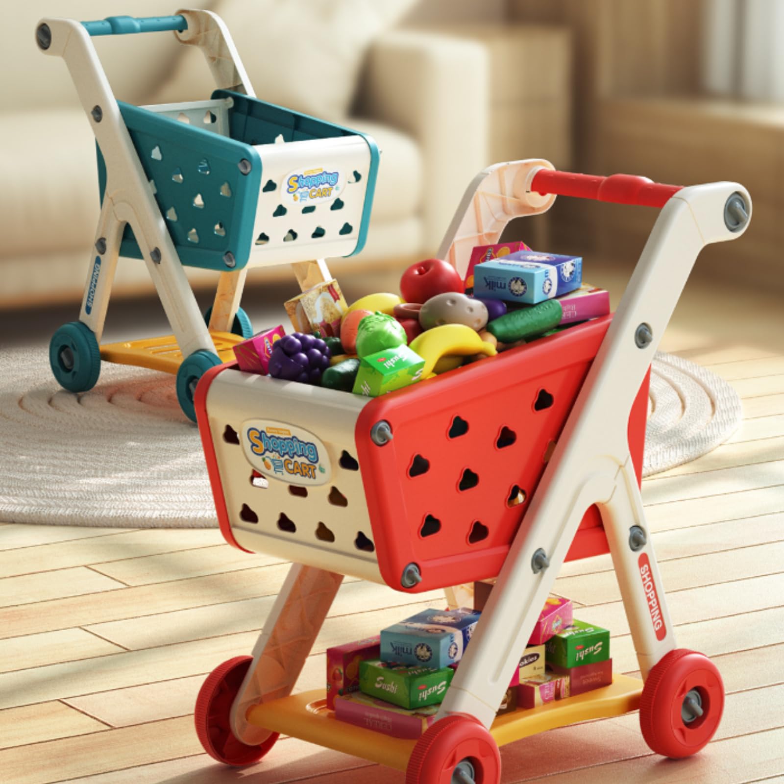 Amazon | B Baosity キッズショッピングカートおもちゃ おもちゃ収納