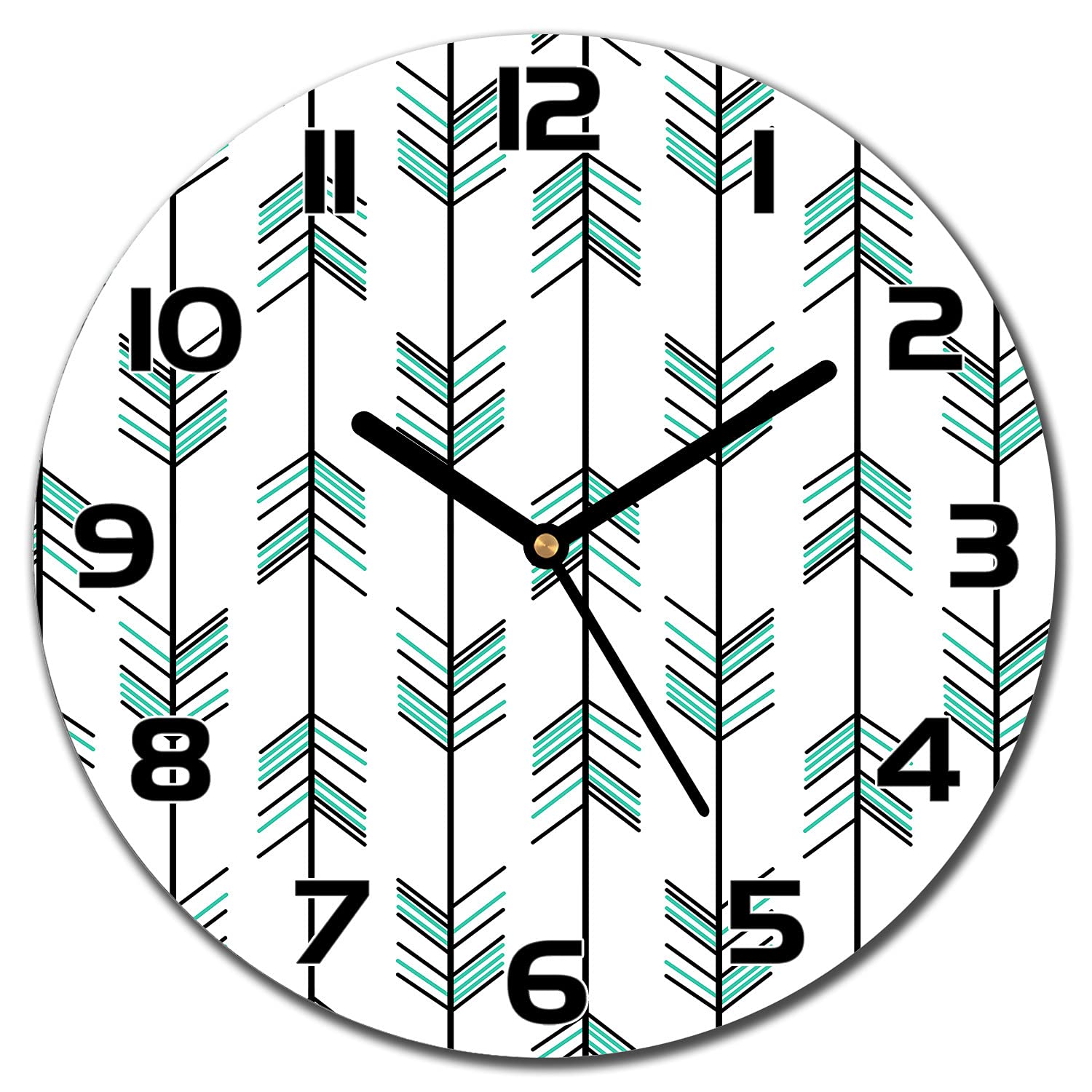 Horloge en verre cuisine moderne au design de flèches