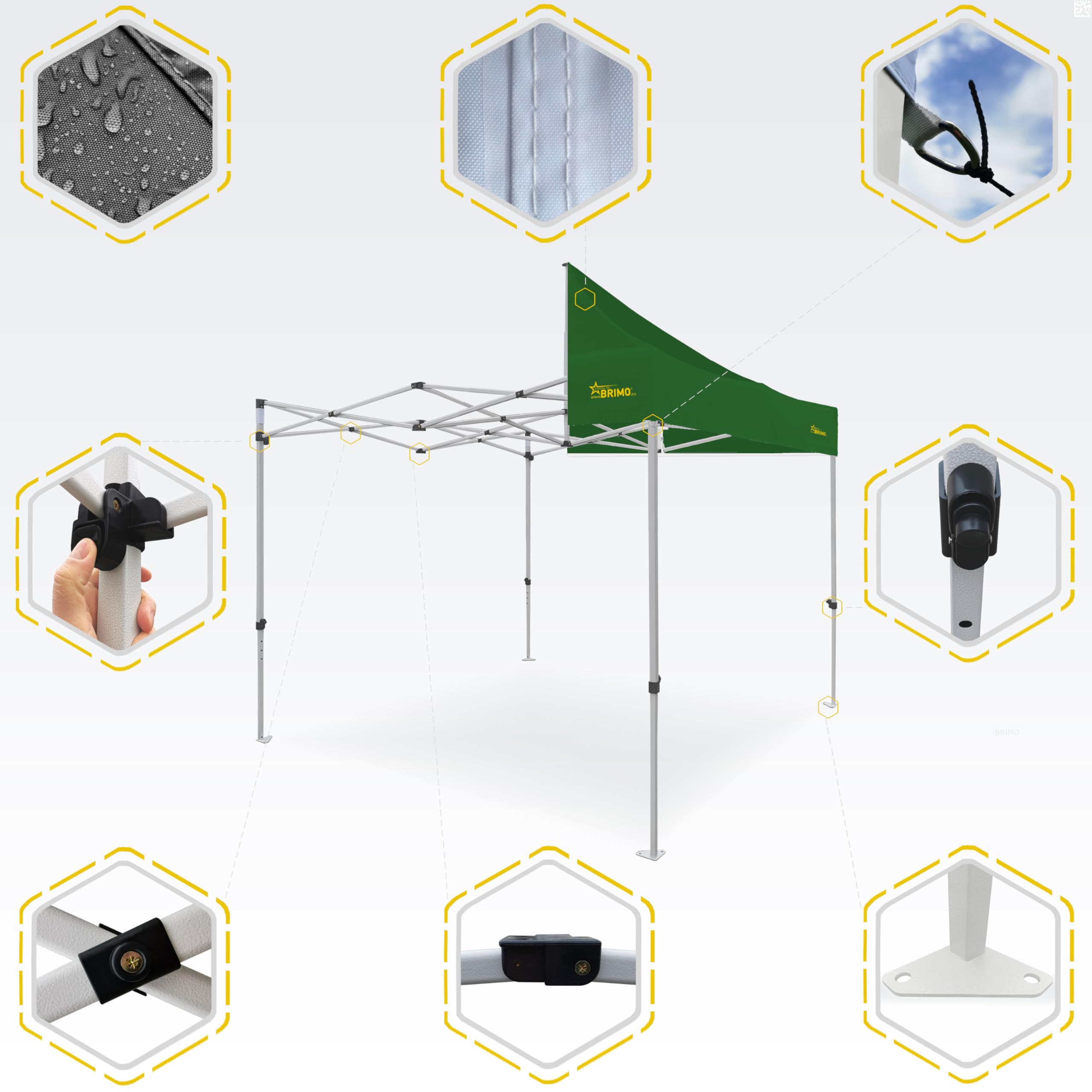 Economica Star gazebo pieghevole 3x6 tetto impermeabile al 100% 3 pareti laterali 4 perni di ancoraggio copertura protettiva per tenda da giardino padiglione richiudibile bianco