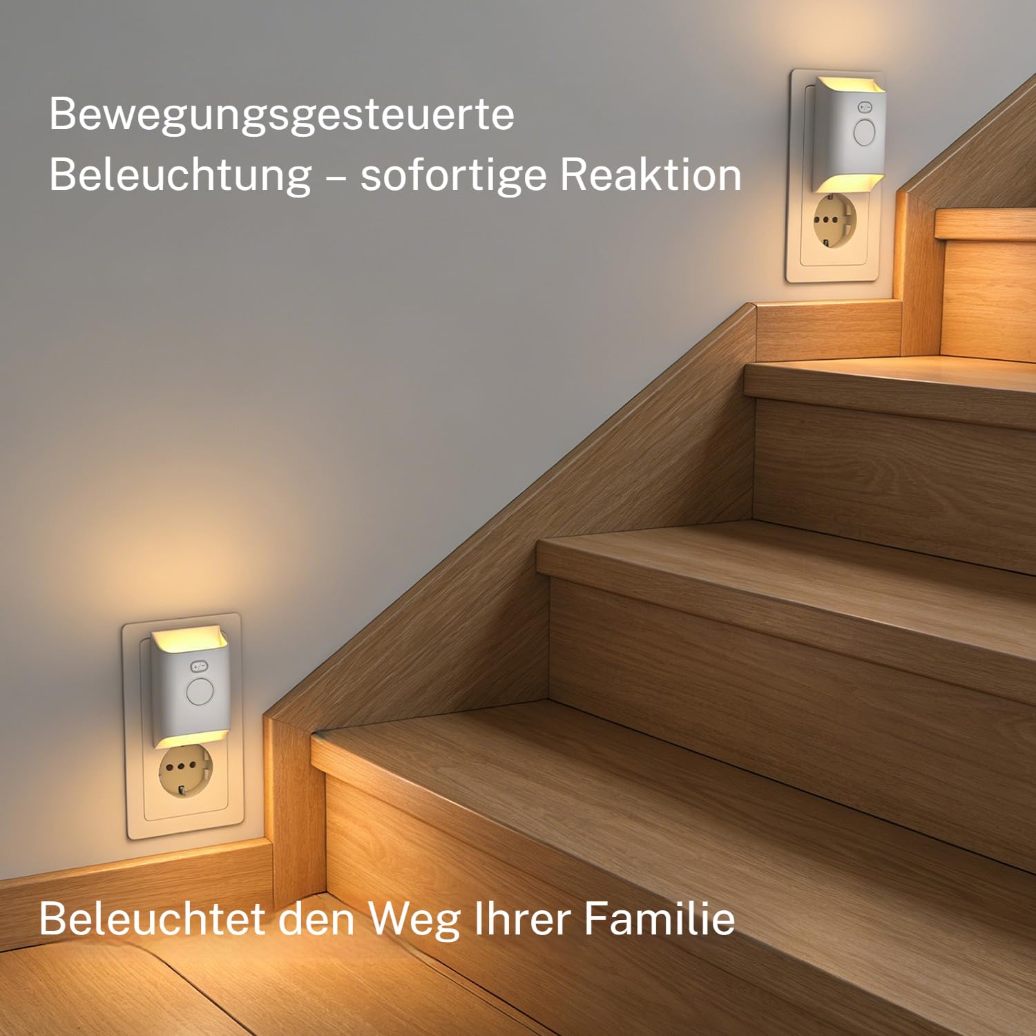 6x Nachtlicht Steckdose mit Bewegungsmelder Kinder LED Steckdosenlampe 0,7W