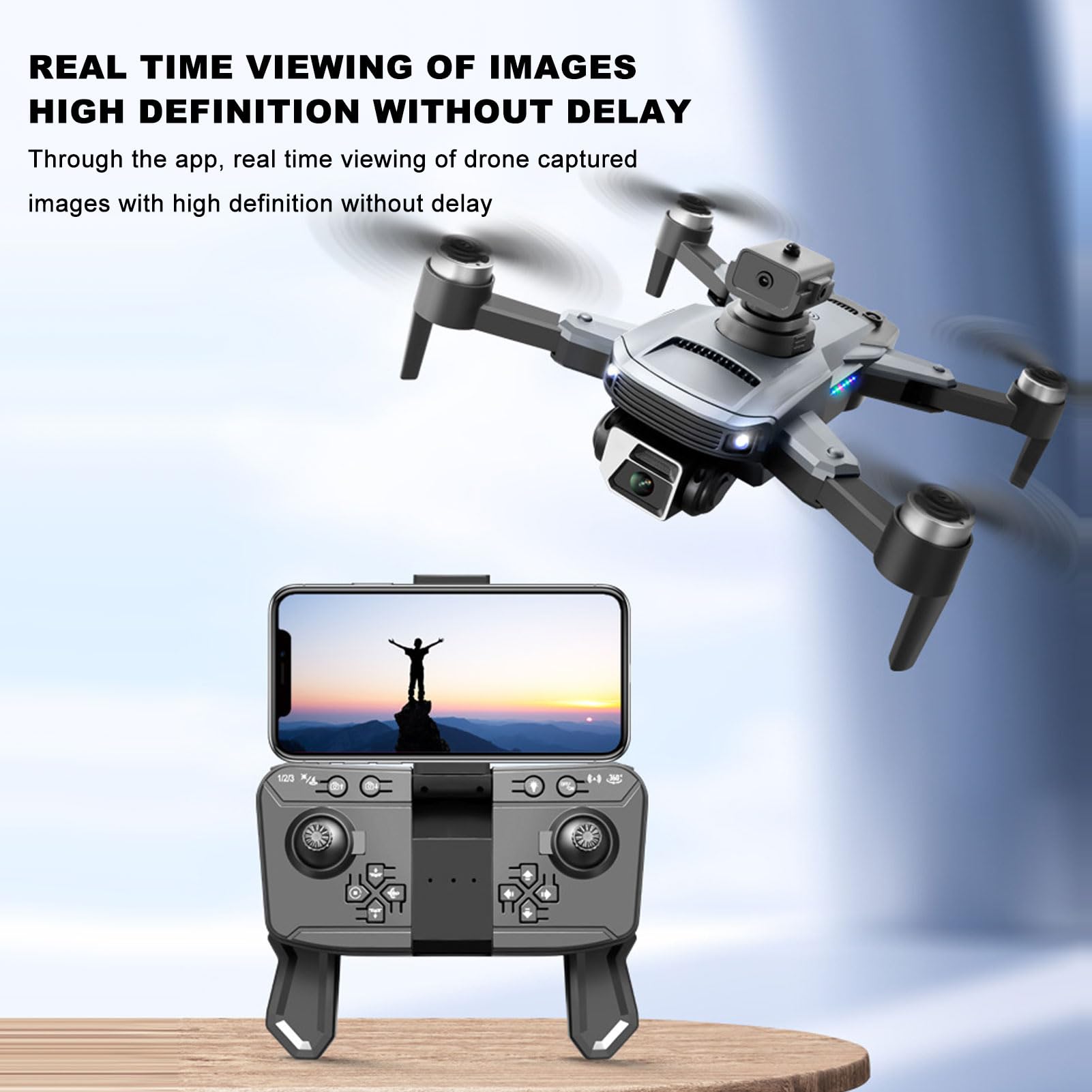 Drone S99 con Cámara Dual, Avión RC para Evitar Obstáculos de 4 Vías con Fotografía de Gestos, Control de Detección de Gravedad 2.4G Quadcopter Plegable con Balanceo de 360​​​°