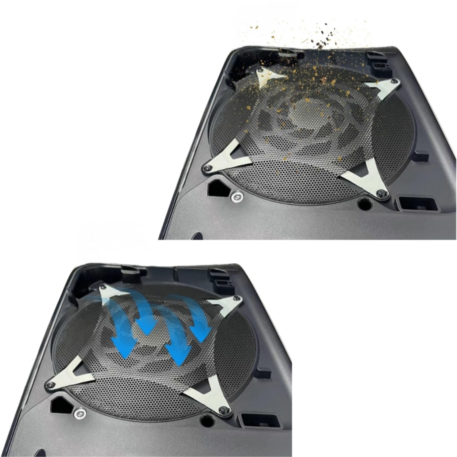 Hzxkqmil Abdeckplatten Faceplate für PS5 Pro Konsole, Linke und Rechte Obere Abdeckung mit Kühlluftöffnungen + 4 Stück Lüfter-Staubfilter Ersatz-Seitenteile für PS5 Pro Disc/Digital Edition