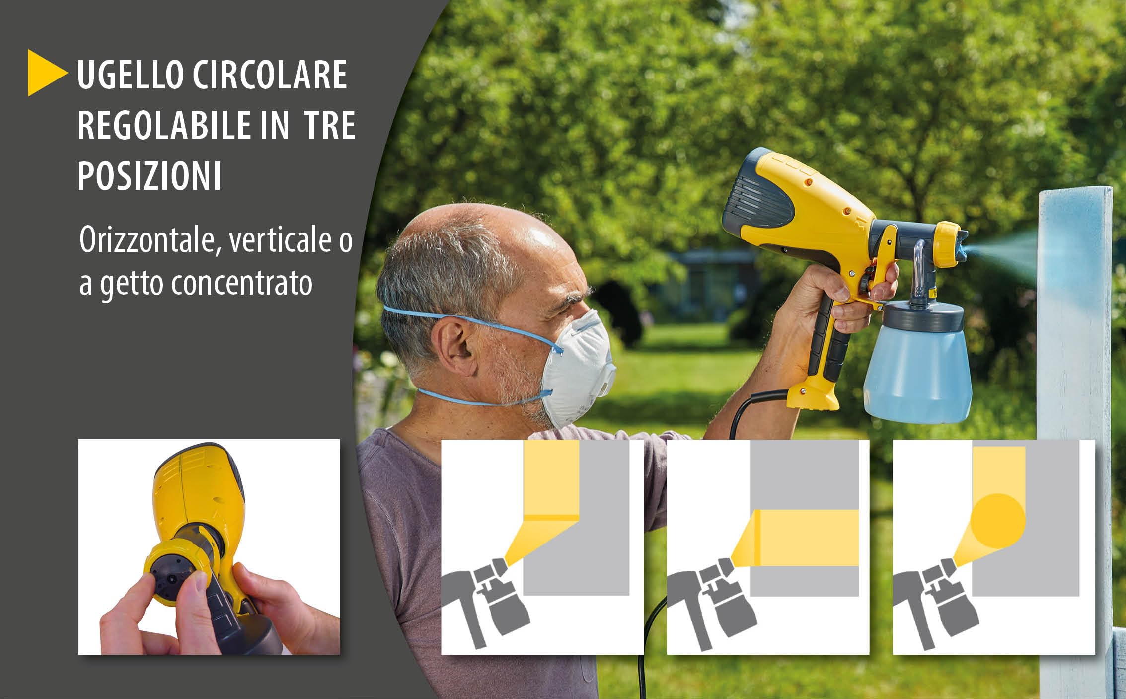 WAGNER Pistola a Spruzzo Wood&Metal Sprayer W 100, per Smalti e Velature- Ambiente Interno/Esterno, Resa 5 M²-12 Min, Capacità 800 Ml, 280 W