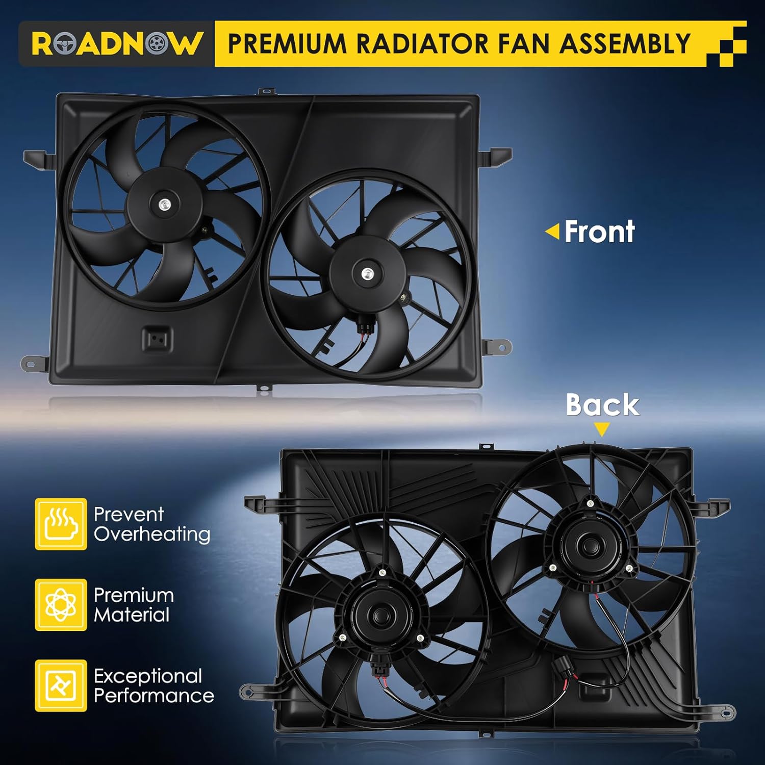 621-390 Radiator Cooling Fan Fit for Buick Enclave, for Chevrolet Traverse, for GMC Acadia Limited Saturn Outlook Replacement Radiator Fan Assembly 15226663 20972760 23434158 25927026 FA70469