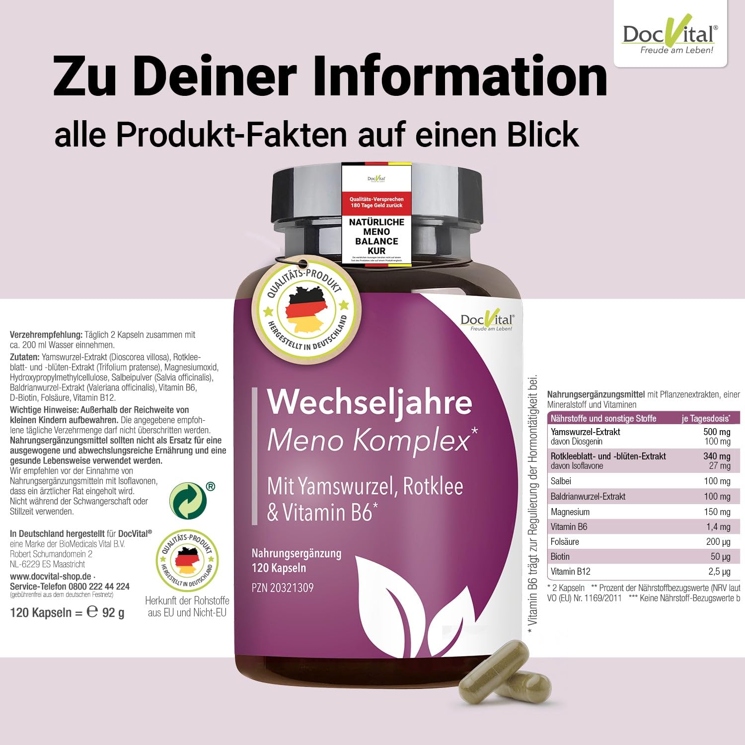 2 Packungen Wechseljahre Komplex, 120 Kapseln, Yamswurzel & Rotklee