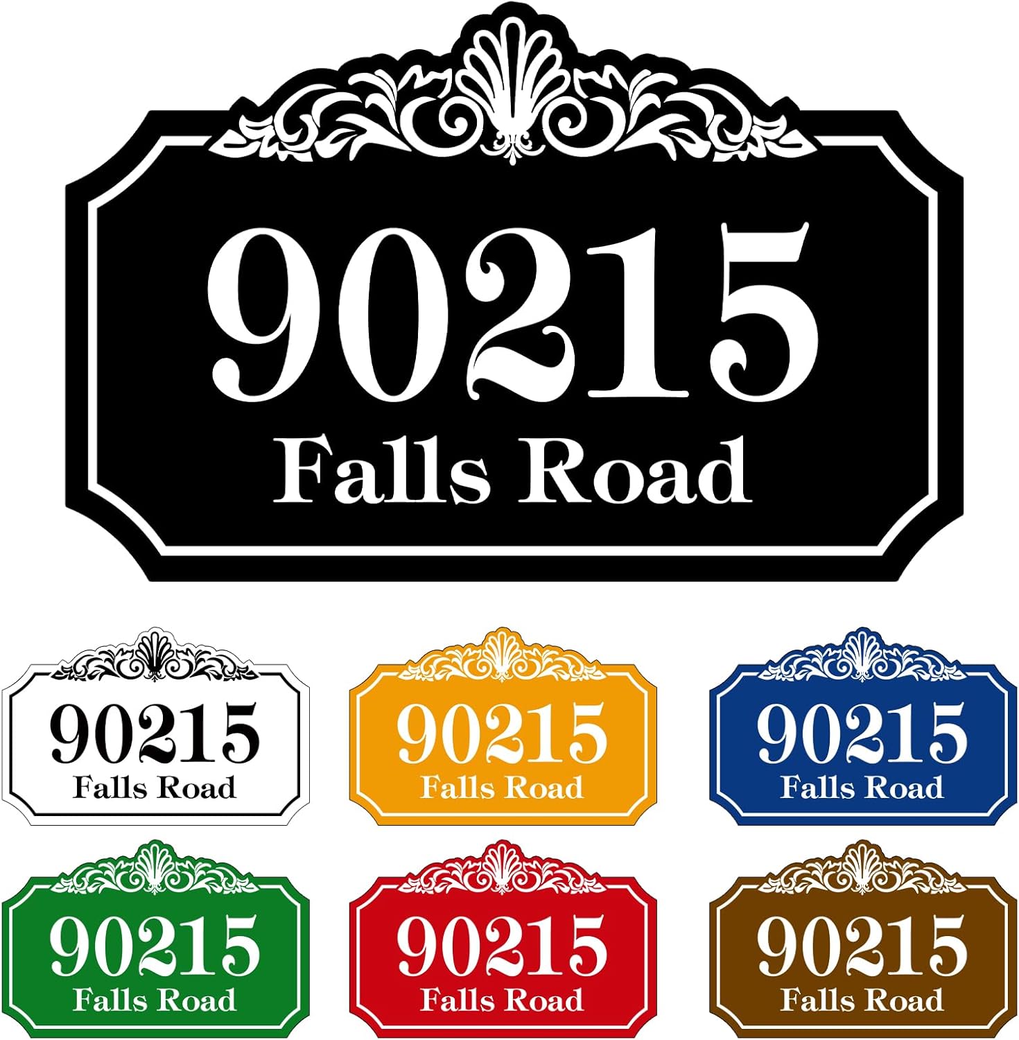 Address Plaque Large Options - Custom Address Sign,House Number Sign,House Numbers for Outside,Indoor/Outdoor Use,Home,Wall,Office,Business Double Side,Style 2