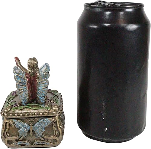 Miniatura 7 de Ebros - Joyero decorativo Art Nouveau Fantasía Mariposa Mariposa Hada Fae Magical Secret Garden Joyero Hadas Deseando Hadas Coleccionables Pequeña