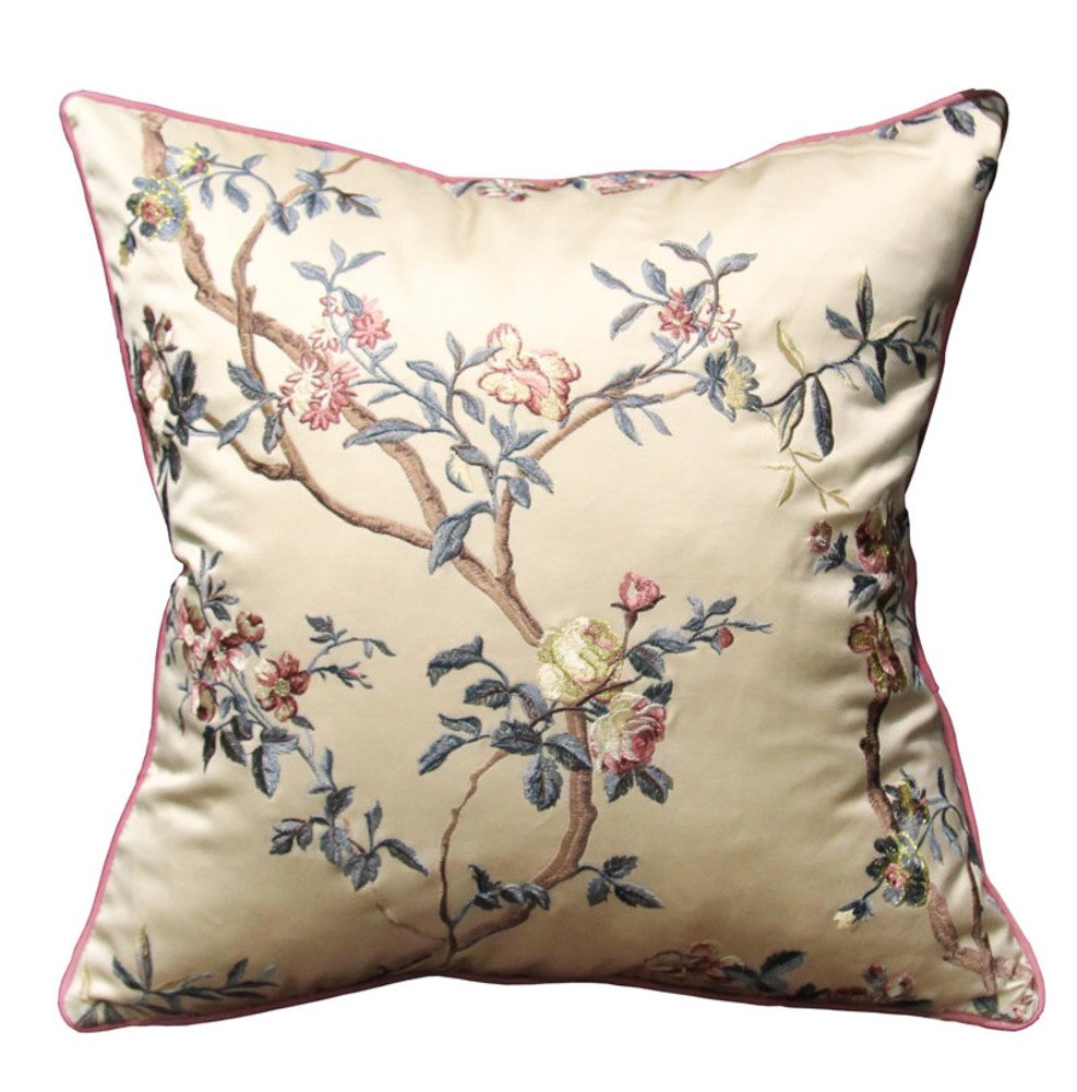 Oreiller de broderie de modèle chinois 50x50cm déco zen pour lit et chevet