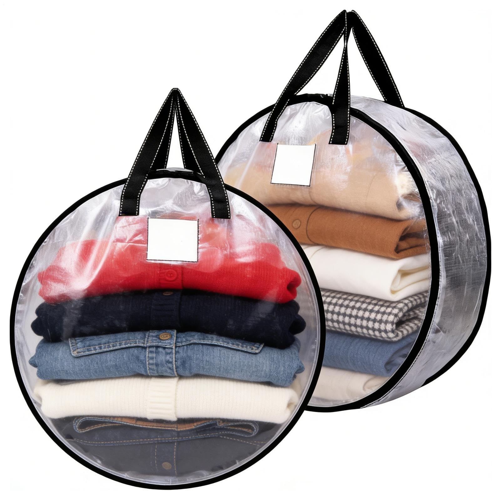 Sac de rangement pour couronnes de fête lot de 2 housses transparentes antipoussière pour Noël