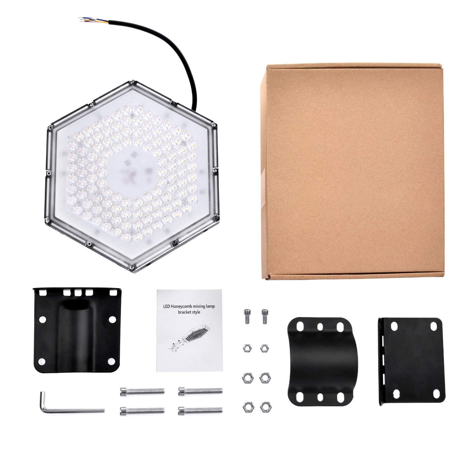 6 Pack 100W UFO LED High Bay Light Lampa Magazyn Oświetlenie przemysłowe, 10000 Lumenów 6500K LED Lights High Bay LED Lights Oświetlenie zatoki handlowej do garażu Fabryka Warsztat Siłownia